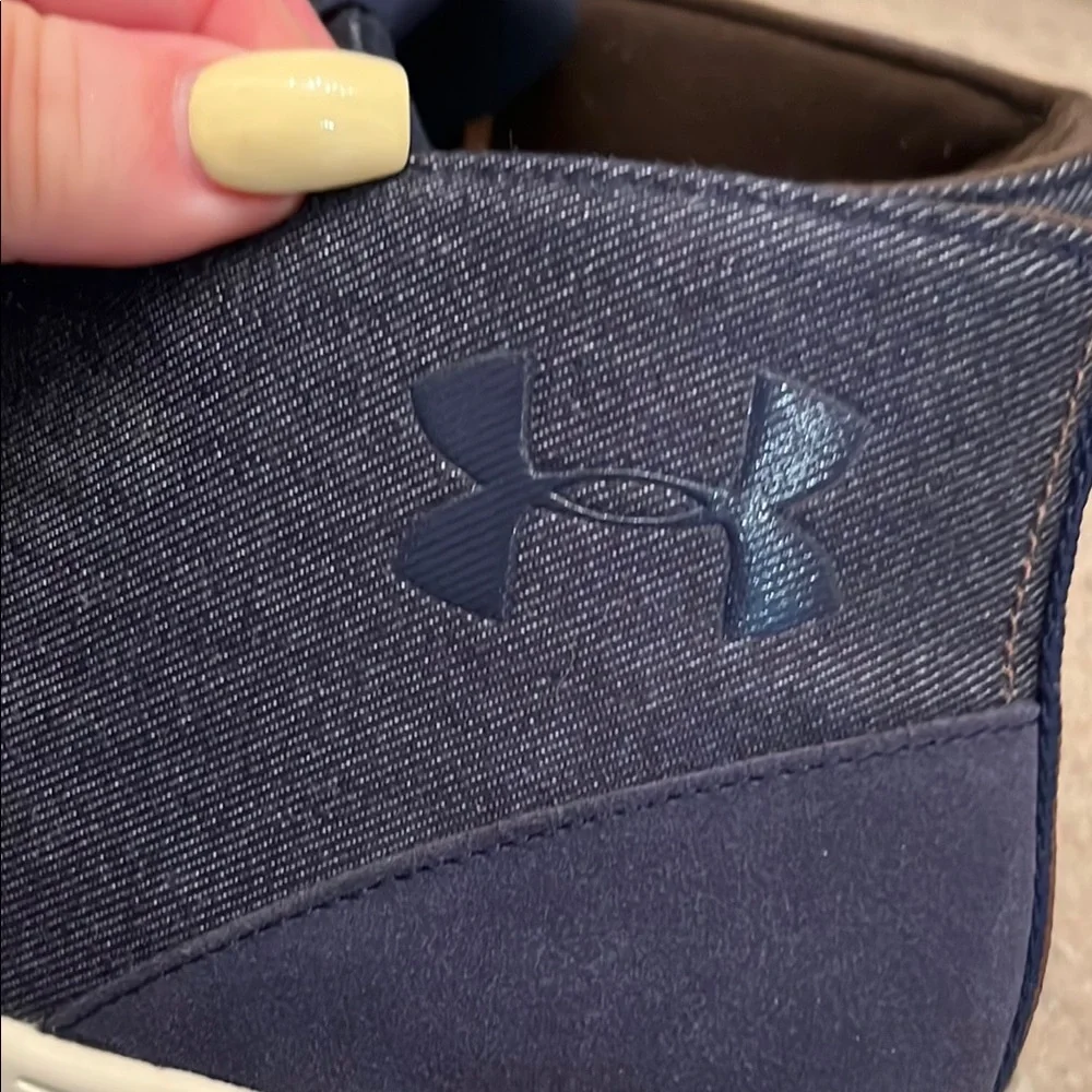 Under Armour Blue High Top Shoes with Brown Laces